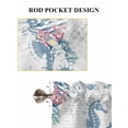 thumbnail image 6 of Coastal Seahorse Living Room Curtains 2 Panel, Summer Beach Nautical Ocean Coral Cafe Window Treatment, Extra Long Farmhouse Bedroom Bathroom Kitchen Curtains Drapes 104"x72", 6 of 6