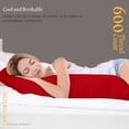 thumbnail image 6 of CCNY Body Pillowcase with Zipper Clouser 1 Pc Blood Red - 20x72" Inch Stripe 600 TC 100% Egyptian Cotton Body Pillow Cover, 6 of 7