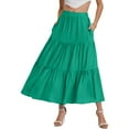 thumbnail image 2 of Zshosam Womens Midi Length Skirt Casual Flowy A Line Skirts with Pockets(Green,S), 2 of 6