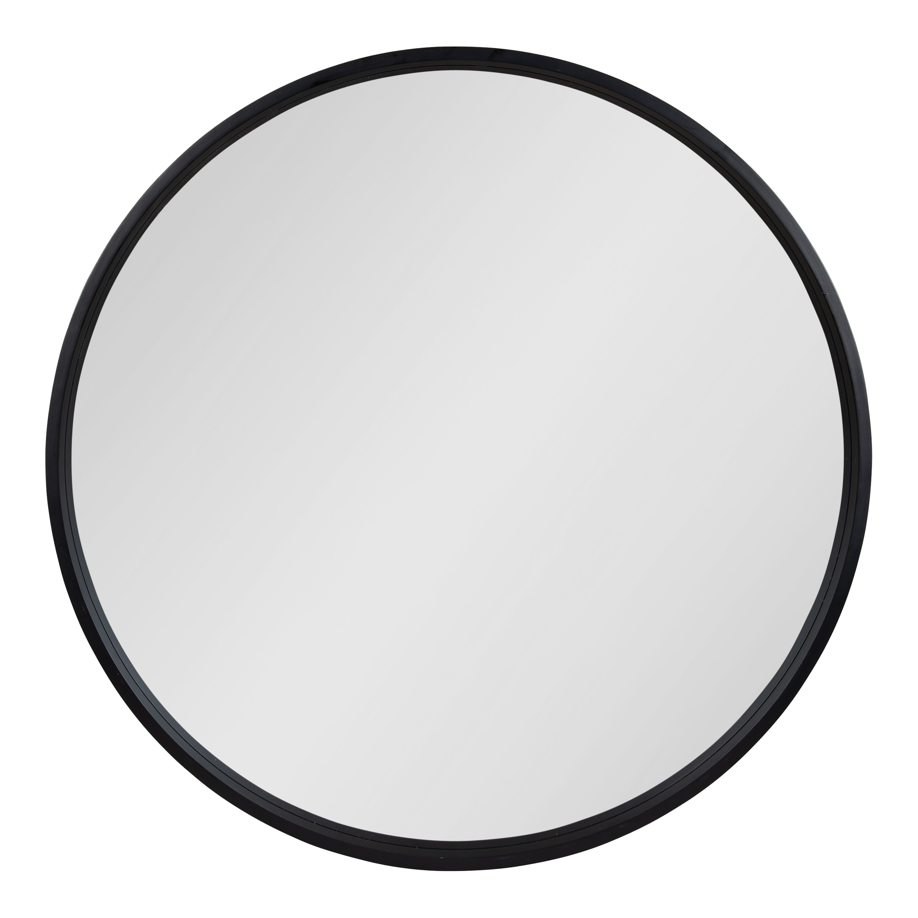 Kate and Laurel Travis Round Wood Wall Mirror, 31.5" Diameter, Black, Modern Wall Décor Accent