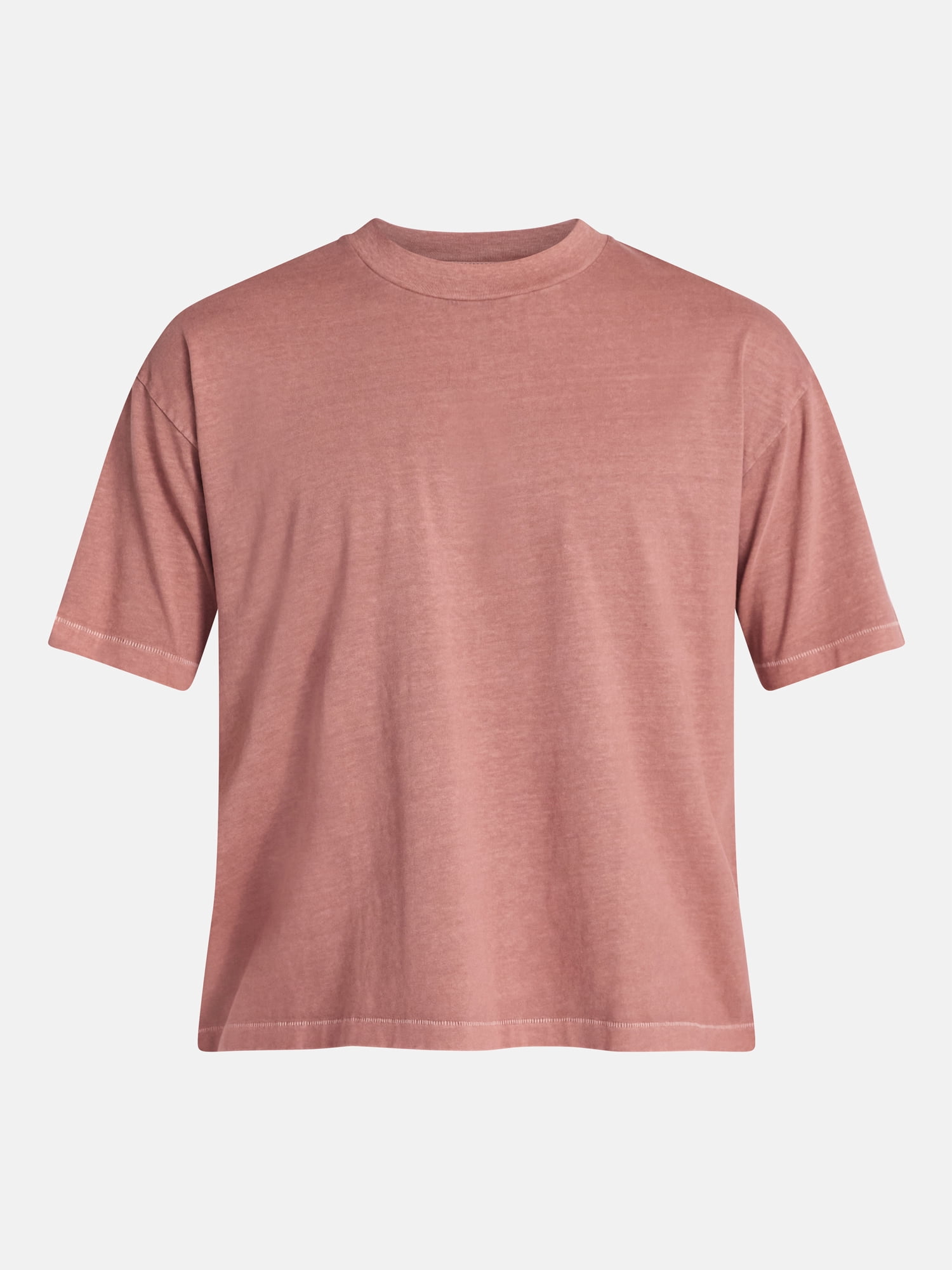No Boundaries Cotton Oversized Cropped Tee with Short Sleeves, Men's and Big Men's XS-5XL