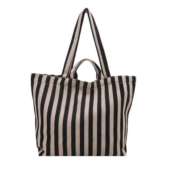 Uobin Stylish Minimalist Casual Large Capacity Striped Tote For Everyday Use Spacious Carryall