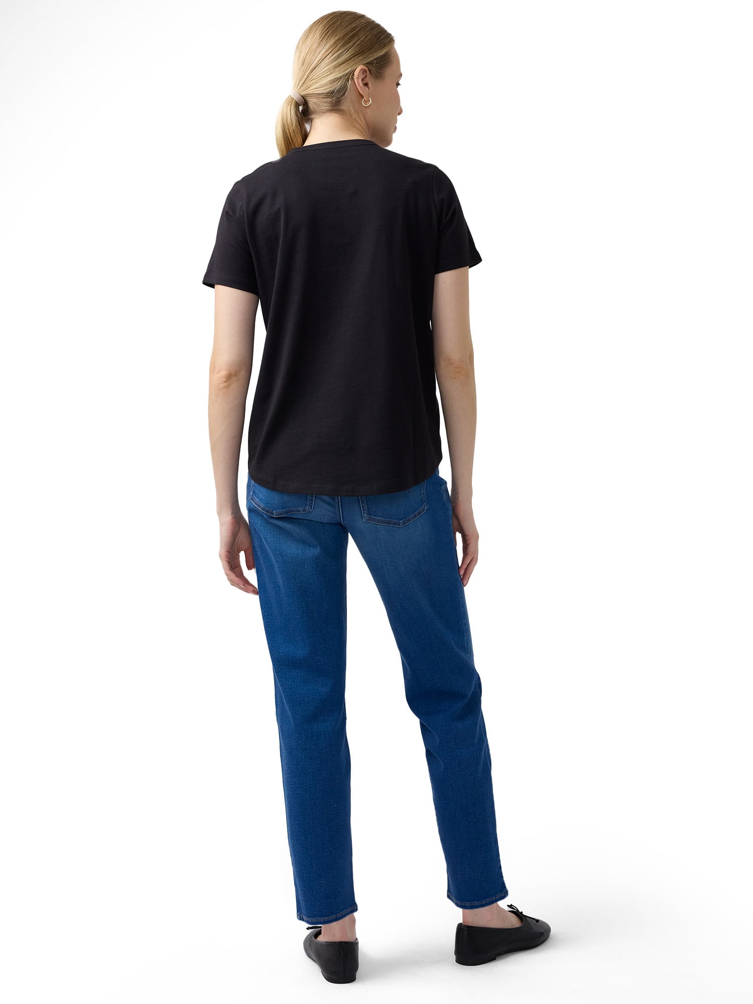 Ingrid & Isabel For Every Belly Women's Maternity Short Sleeve Relaxed Crew Tee, Sizes S-XXL