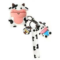3D Milk Cow Case for Airpod Pro,3D Cartoon Cute Dairy Cattle Case for Kids Girls Teens Boys,Fashion Kawaii Funny Cool Fun Stylish Character Milch Cow Soft Case with Cow Pendant for Airpod Pro Case