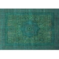 thumbnail image 1 of Ahgly Company Machine Washable Indoor Rectangle Abstract Turquoise Blue Modern Area Rugs, 8' x 10', 1 of 4