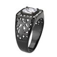 thumbnail image 4 of IP Black (Ion Plating) Stainless Steel Ring with AAA Grade CZ in Clear for Women Style TK3763 Size 11, 4 of 5