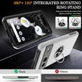 thumbnail image 4 of Pixel 7 Case, Google Pixel 7 Case with HD Screen Protector, Shockproof Google Pixel 7 Phone Case with 360° Magnetic Ring Holder Kickstand Phone Case for Google Pixel 7 Silver, 4 of 8