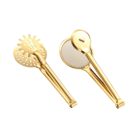 

Stainless Steel Strainer Clips Gold Filter Clip Spoon Food Kitchen Utensils Oil-Frying Tools BBQ Clamp Restaurant Snack