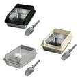 thumbnail image 3 of Yiran Medium Size Stainless Steel Semi Enclosed Cat Litter Box, Light Gray, 3 of 9
