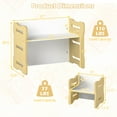thumbnail image 3 of Gymax Kids Table & Chair Set 3-Piese Toddler Set w/2 Stools & Activity Table Gray Natural, 3 of 10