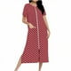 thumbnail image 2 of Camisón largo con cremallera para mujer, bata de punto, largo completo, color degradado, con bolsillos, 2 of 7