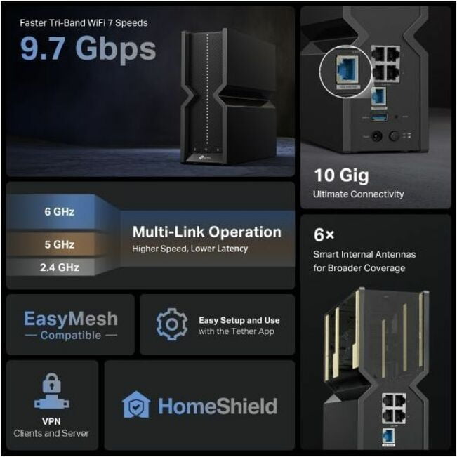 TP-Link Archer BE550 Pro Wi-Fi 7 IEEE 802.11be Ethernet Wireless