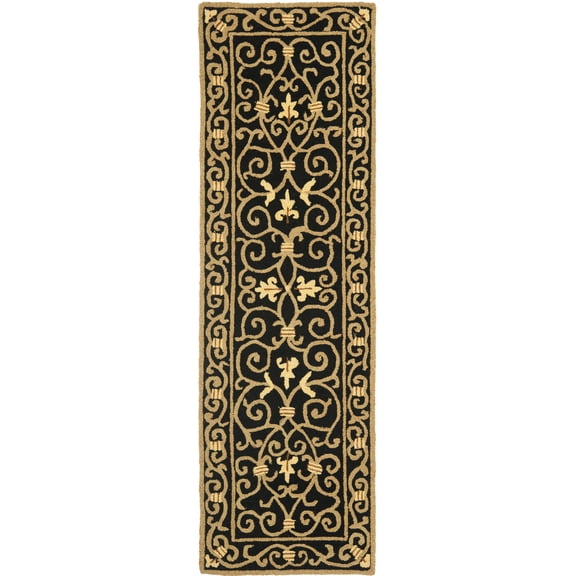 Safavieh Chelsea Aragon Oriental Hand Hooked Black Rug Runner, 2'6" x 6'