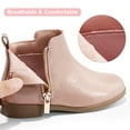 thumbnail image 5 of HARVEST LAND Little/Big Girl Ankle Boots Kids Short Zipper Flat Booties Pink Size 11-5, 5 of 6