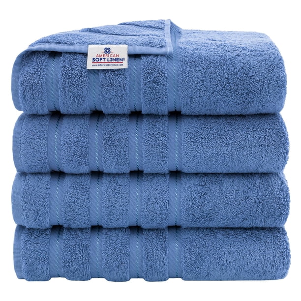 Juego de toallas de baño American Soft Linen Luxury, 4 piezas, 100% algodón