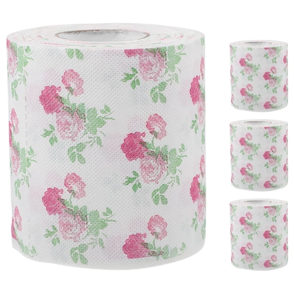 PTOOTP 4 rollos de papel higiénico impreso, papel decorativo divertido, servilletas de papel higiénico