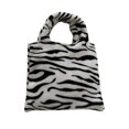 thumbnail image 1 of Black Bolso de felpa para mujer, bolso de mano con estampado de leopardo, bolso de mano con patrón de vaca, bolsas para el almuerzo, 1 of 5