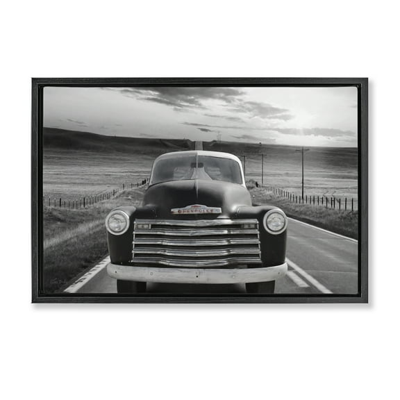 Stupell Industries Vintage Car Photography Transportation Photography Black Floater Framed Art Print Wall Art, 25 x 17