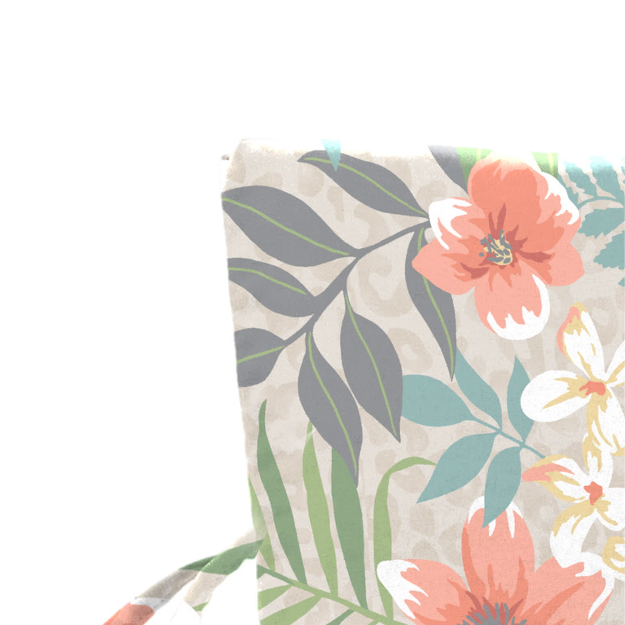 Jordan Manufacturing 44" x 21" Menda Tearose Multicolor Floral Rectangular Outdoor Chair Cushion with Ties