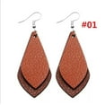 thumbnail image 5 of All Layers Leather Teardrop Geometric Dangle Earrings Women Fall Jewelry Gifts, 5 of 9