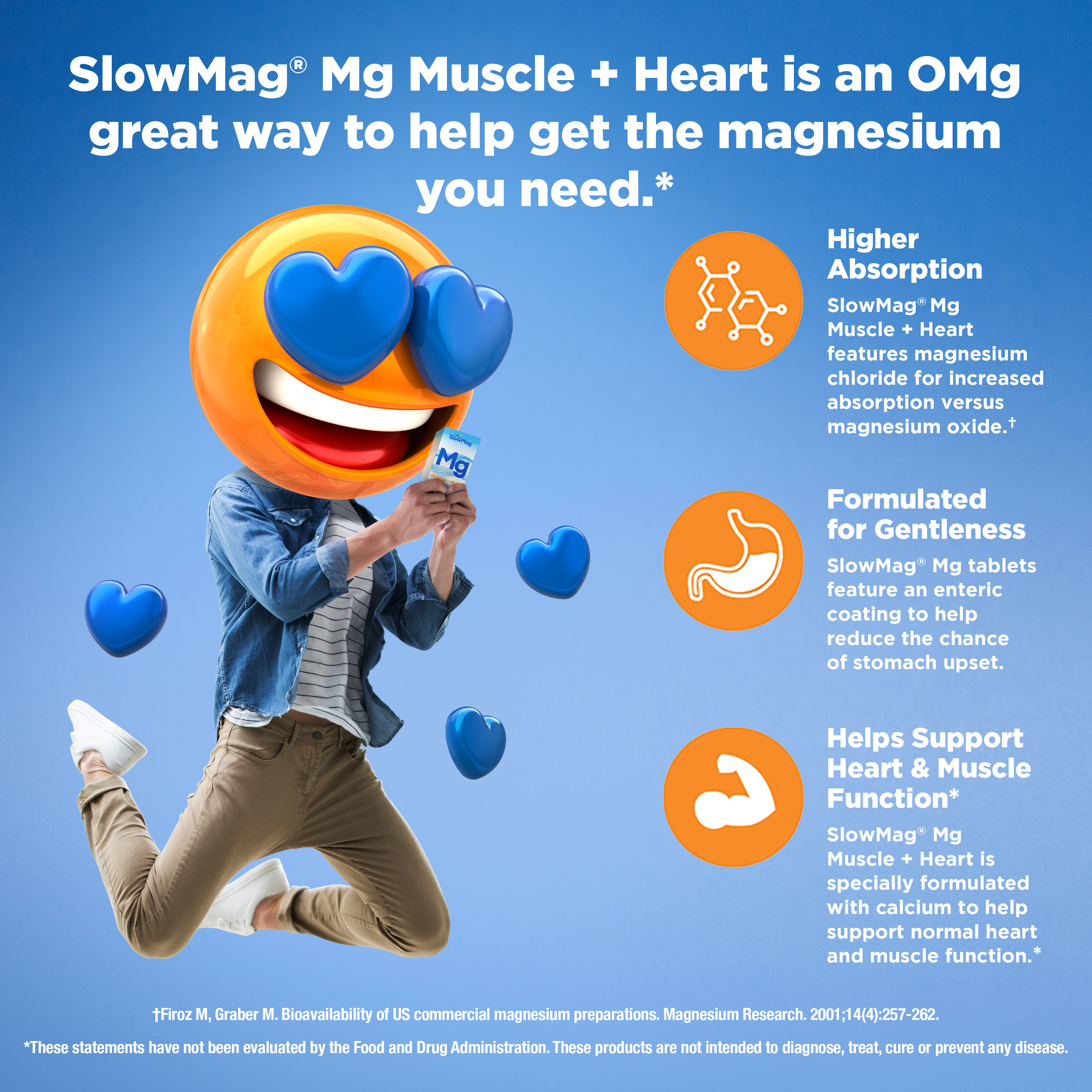SlowMag® Mg Muscle + Heart Magnesium Chloride Supplement Tablets with Calcium 60ct - image 4 of 12