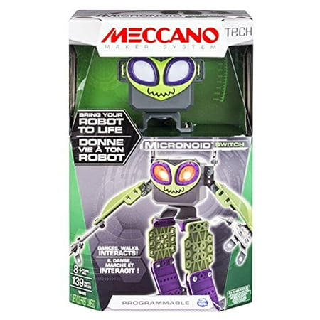 Meccano Micronoid Green Switch Bring Your Robot To Life Dances Walks Interacts