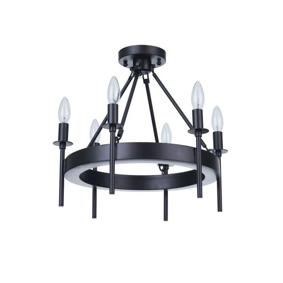 54356-FB Craftmade Lighting Larrson - 6 Light Semi-Flush Mount-Flat Black Finish