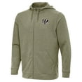 thumbnail image 2 of Men's Antigua Olive Cincinnati Bengals Effortless Full-Zip Hoodie Jacket, 2 of 4