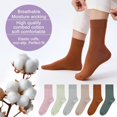 thumbnail image 3 of Women's Thin Cotton Crew Socks - Soft Above Ankle Bootie Casual Dress Socks 6-Pairs, 3 of 6