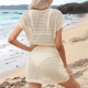thumbnail image 4 of Vestido de Crochet para Mujer, de Corta y Cuello en V, Ideal para Verano Albaricoque M, 4 of 10