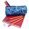 thumbnail image 4 of Pen+Gear Shark Barrel Pencil Pouch in Navy With Novelty Zipper Pull, 4 of 7