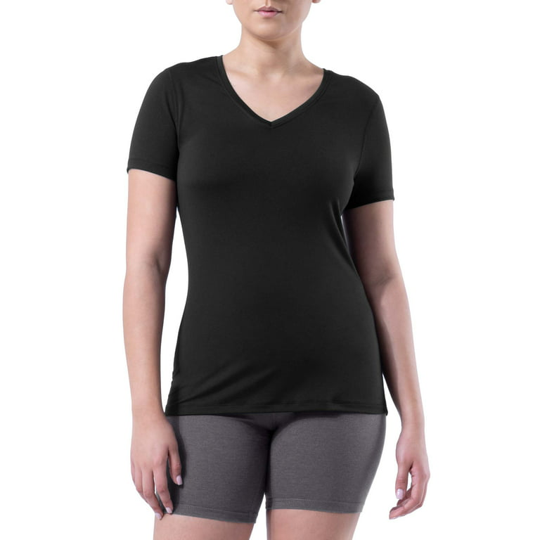 Athletic Works Women's Active V-Neck T-Shirt with Short Sleeves, 2-Pack, Sizes  XS-XXXL 