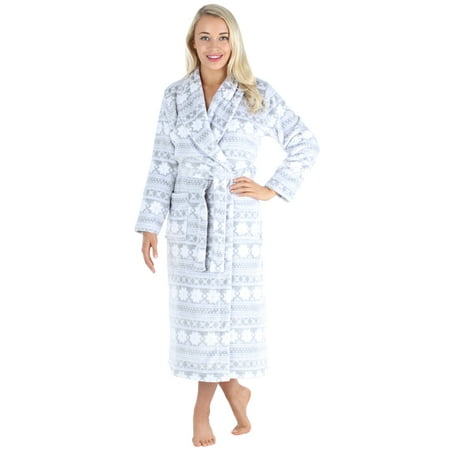 

PajamaMania Women s Plush Fleece Long Bathrobes