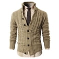thumbnail image 1 of Mens Knit Sweater Long Sleeve Stand Collar Cardigan Coat Bar Party Tops Overcoat, 1 of 8