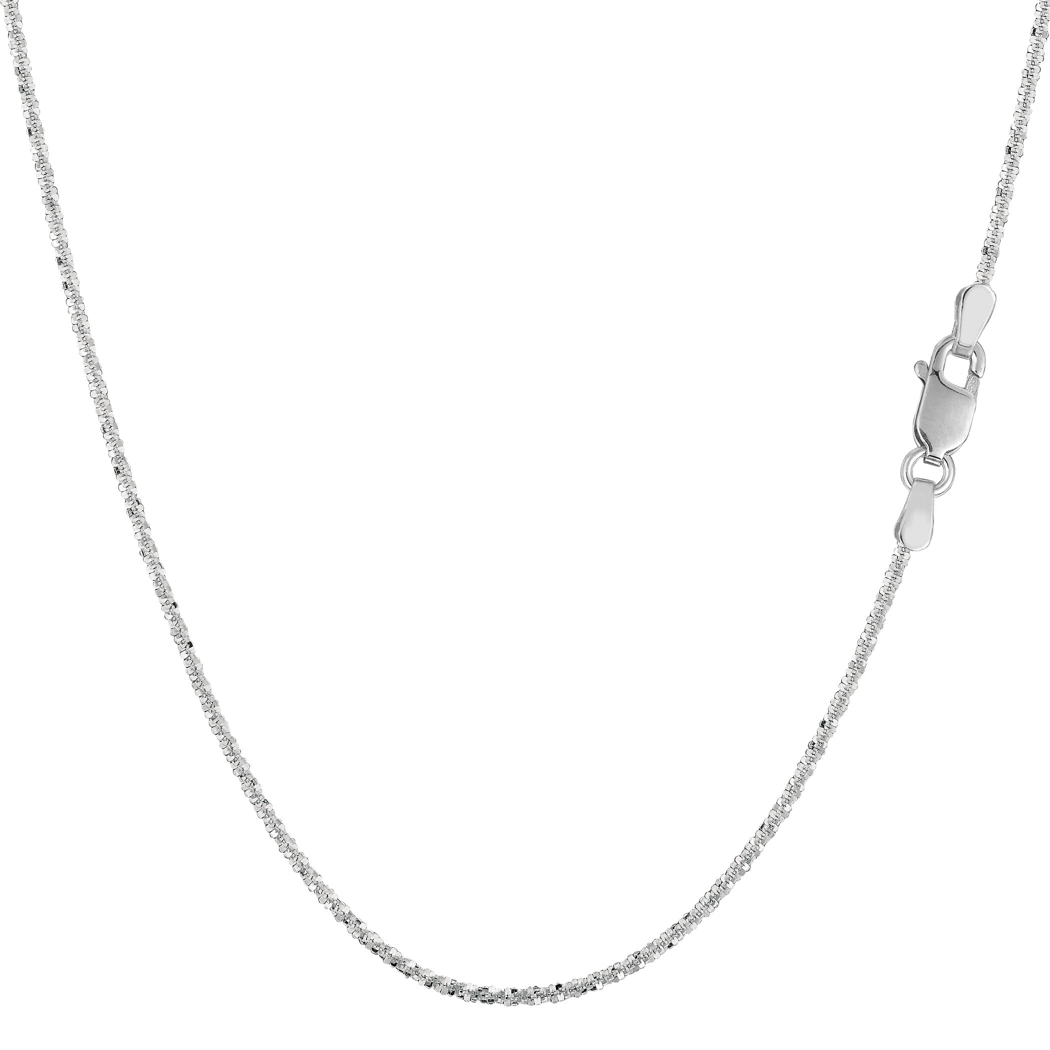 14k White Gold Sparkle Chain Necklace, 0.9mm, 18