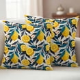 thumbnail image 3 of 2 Pack Outdoor Waterproof Throw Pillow Covers,Summer Watercolor Lemon Decorative Square Pillow Case Patio Pillowcases for Chair Couch Sofa 16x16in, 3 of 9