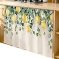 thumbnail image 2 of Farmhouse Lemon Cabinet Curtain 35"Wx35"L, Dustproof Under Sink Skirt with Self Adhesive Tape, Vintage Botanical Leaf Retro Beige Cabinet Curtain Cover for Kitchen Sink, Bathroom Vanity, Laundry Room, 2 of 9