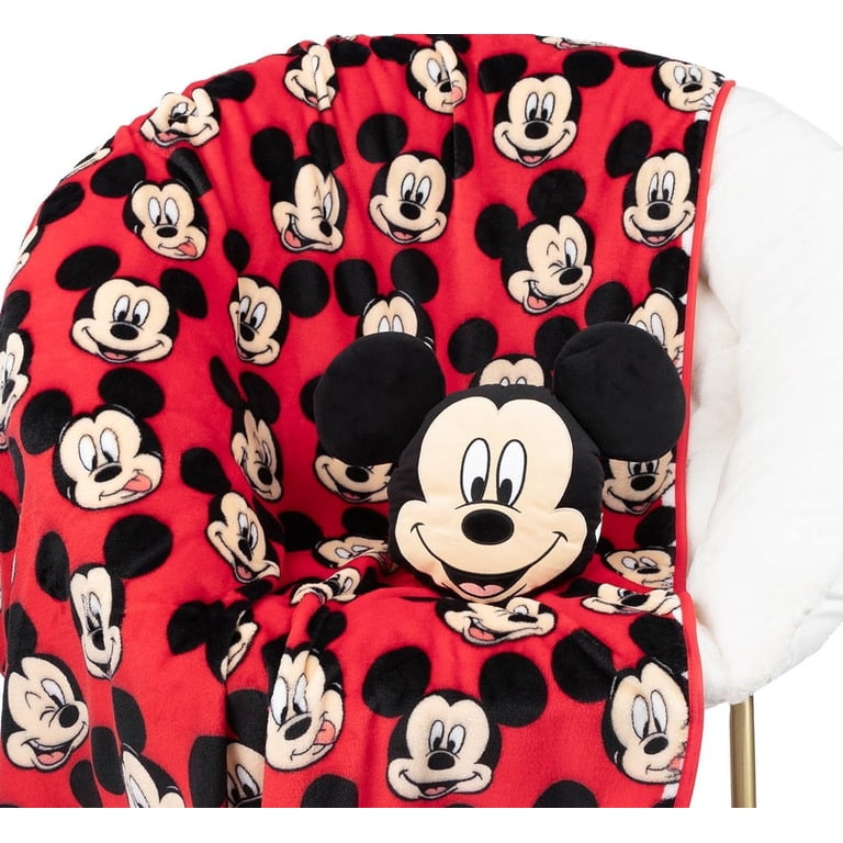 Disney Mickey Mouse Funny Faces Nogginz Pillow & Travel Throw Set