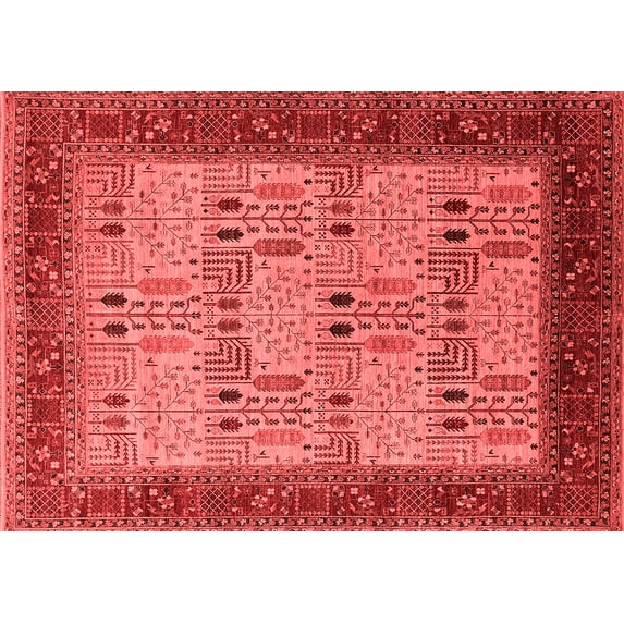 Ahgly Company Indoor Rectangle Oriental Red Industrial Area Rugs, 6' x 9'