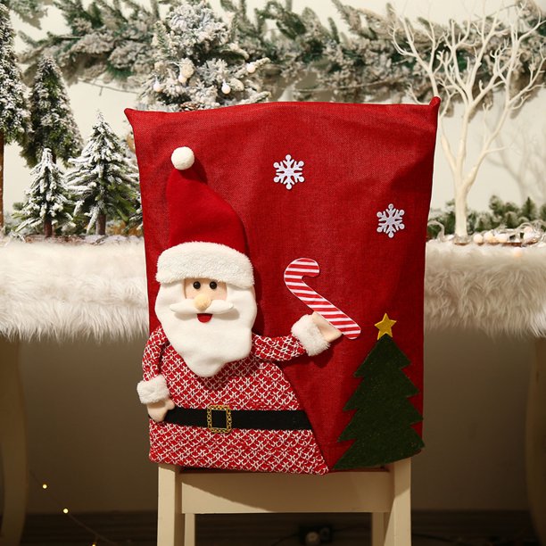 Nuevos adornos navideños Santa muñeco de nieve ciervo barba restaurante decoración silla cubierta Wmkox8yii HFSH5185