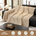 thumbnail image 4 of Sanmadrola Chenille Couch Cover Reversible Sofa Slipcover for 2-3 Cushion Sectional Couch, Machine Washable Soft Furniture Protector with Tassels, Futon Covers Throw Cover for Dogs Cats, 71" x 150", 4 of 9