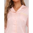 thumbnail image 5 of INSPIRE CHIC Women's Pajamas Set Long Sleeve Button Down Notched Collar Soft Casual Sleepwear Lounge Sets S Light Pink, 5 of 6