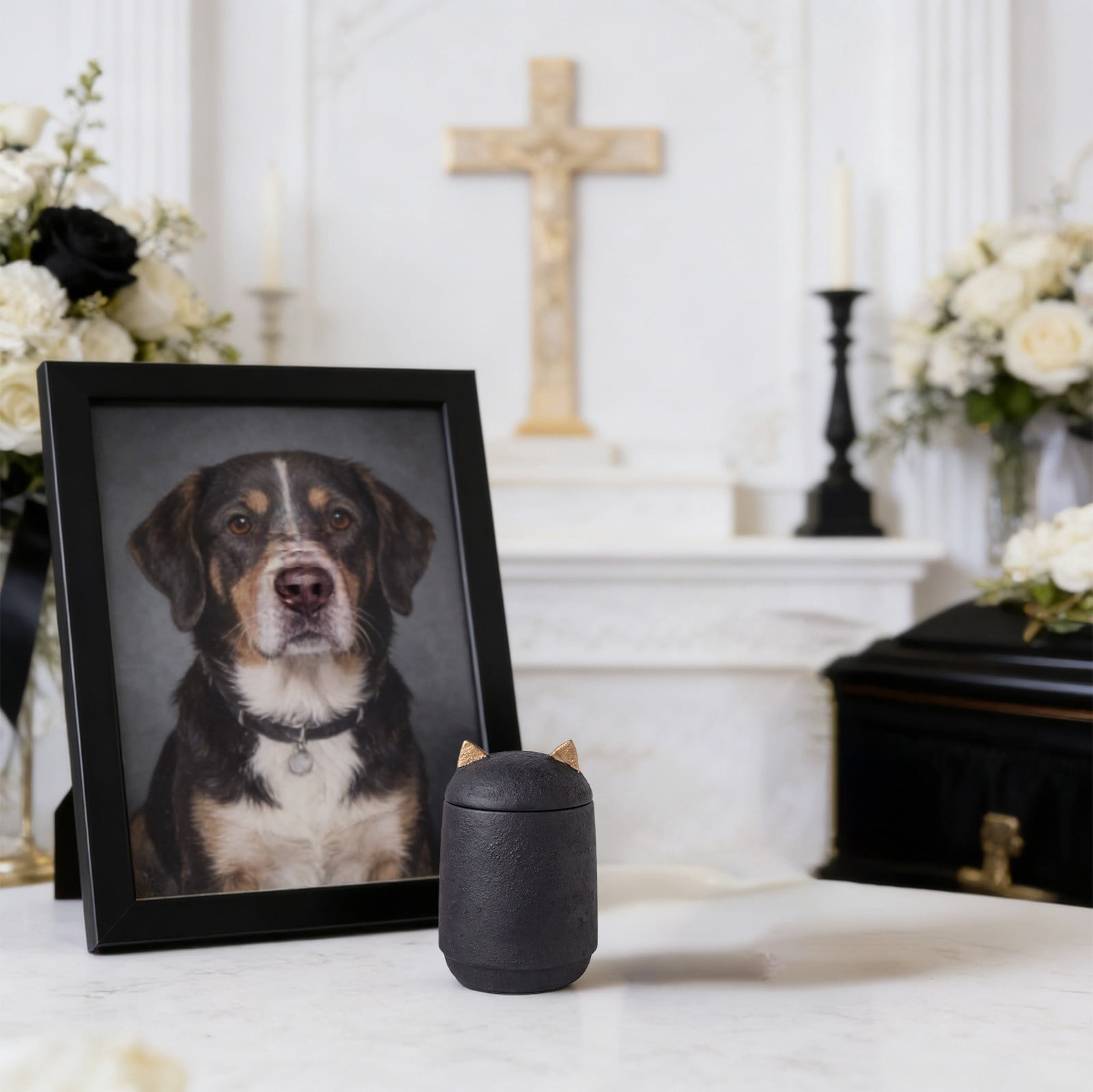 Tuvgenk Pet Urn Large Memorial Jar Sealed Keepsake Container Discreet Elegant Layout for Ashes Hair Preservation Respectful Home Memorial Decor