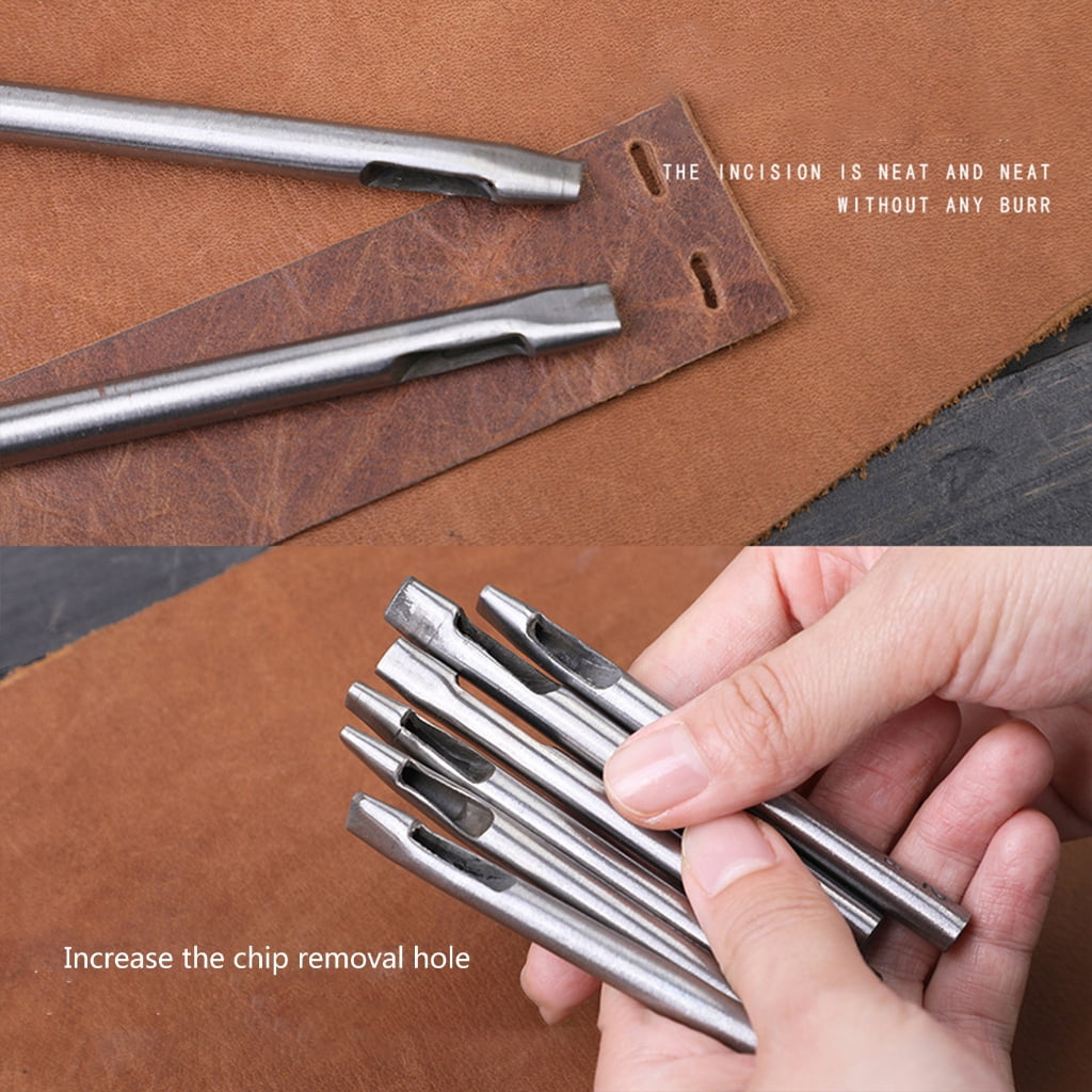 Elliptical Punch Tool for Belts1eatherCraft Steel Construction Simple Press Handle Accurate Hole Making