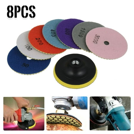 

Miuline 8pc Diamond Polishing Pads 4 Grinder Disc For Granite Marble Concrete Stone