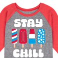 thumbnail image 3 of Instant Message - Americana - Stay Chill Patriotic Popsicles - Toddler & Youth Raglan Graphic T-Shirt, 3 of 7