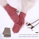thumbnail image 4 of Soidarity 1 par de guantes de invierno para mantener el calor con solapa, guantes de punto para senderismo al aire libre, mitones sin dedos 2 en 1, rosa Deportes de nieve color café Soidarity OD000499-03, 4 of 6
