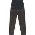 thumbnail image 4 of Maternity Jeans Over Belly Women Comfy Stretch 28'' Boyfriend Jean M-3X Pregnancy Denim Pants Plus Size (M, Dark Gray), 4 of 5