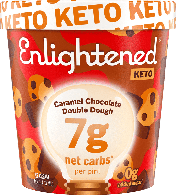 Enlightened Keto Caramel Chocolate Double Dough Ice Cream, 1 Pint