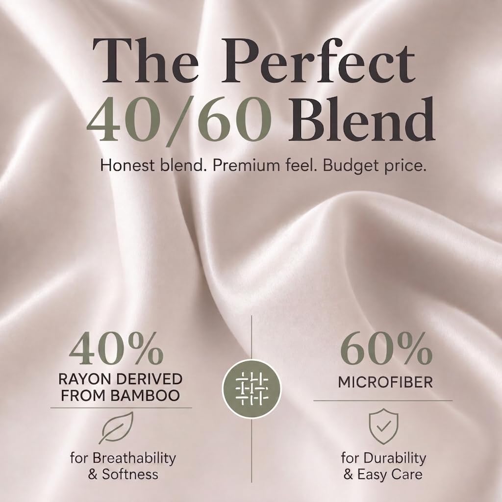 Sacred Threads Bamboo Rayon Queen Sheet Set, 6-Piece, White photo 2